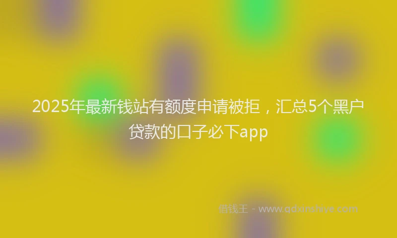 2025年最新钱站有额度申请被拒，汇总5个黑户贷款的口子必下app