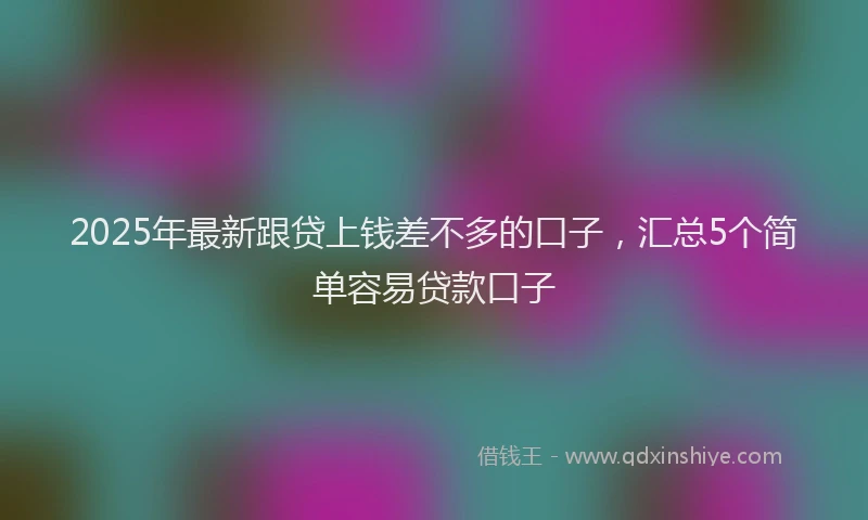 2025年最新跟贷上钱差不多的口子，汇总5个简单容易贷款口子