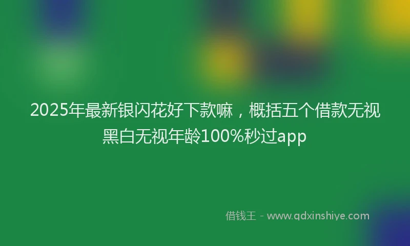 2025年最新银闪花好下款嘛，概括五个借款无视黑白无视年龄100%秒过app