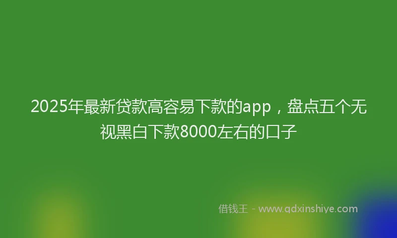 2025年最新贷款高容易下款的app，盘点五个无视黑白下款8000左右的口子