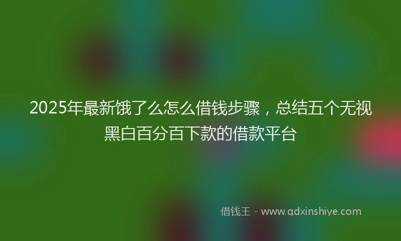 2025年最新饿了么怎么借钱步骤，总结五个无视黑白百分百下款的借款平台