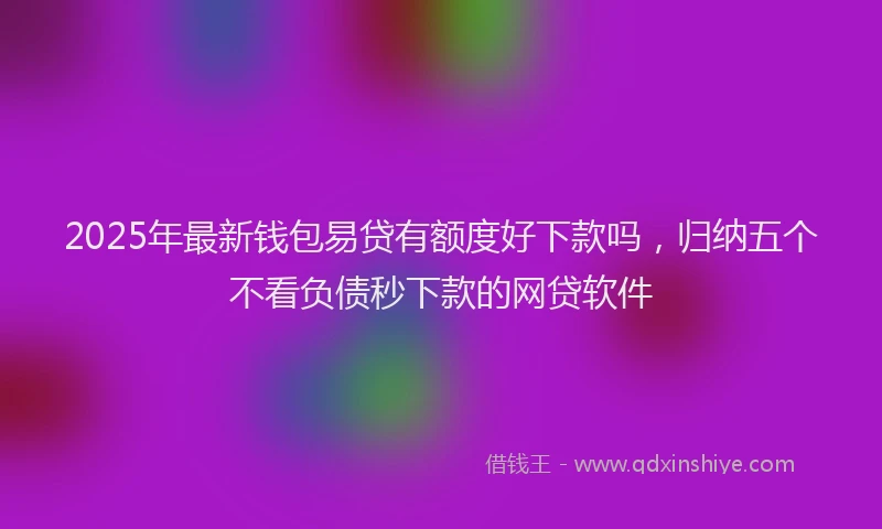 2025年最新钱包易贷有额度好下款吗，归纳五个不看负债秒下款的网贷软件