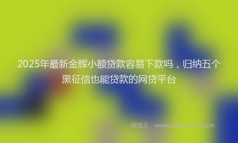 2025年最新金辉小额贷款容易下款吗，归纳五个黑征信也能贷款的网贷平台