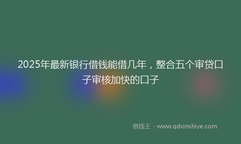 2025年最新银行借钱能借几年，整合五个审贷口子审核加快的口子