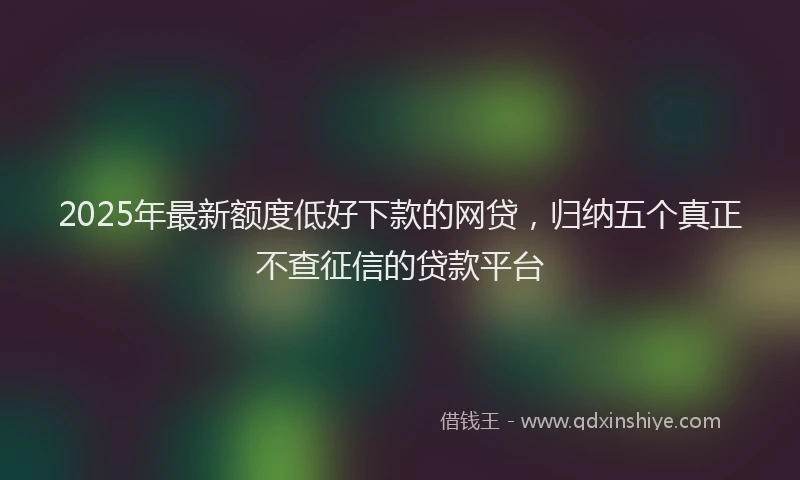 2025年最新额度低好下款的网贷，归纳五个真正不查征信的贷款平台