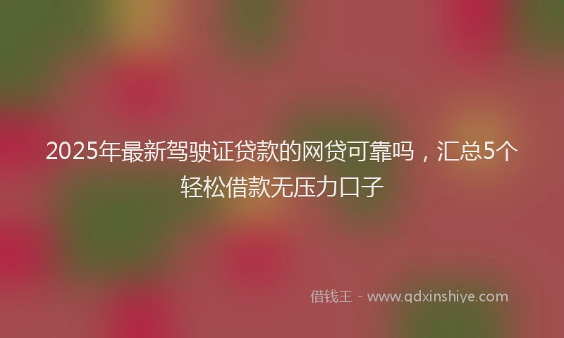 2025年最新驾驶证贷款的网贷可靠吗，汇总5个轻松借款无压力口子