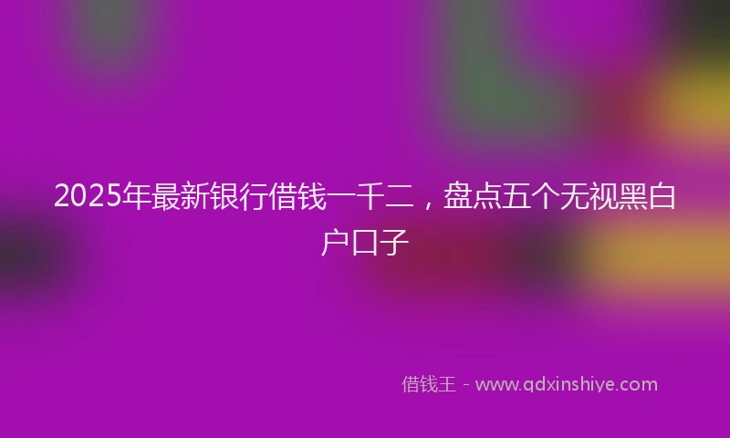 2025年最新银行借钱一千二，盘点五个无视黑白户口子