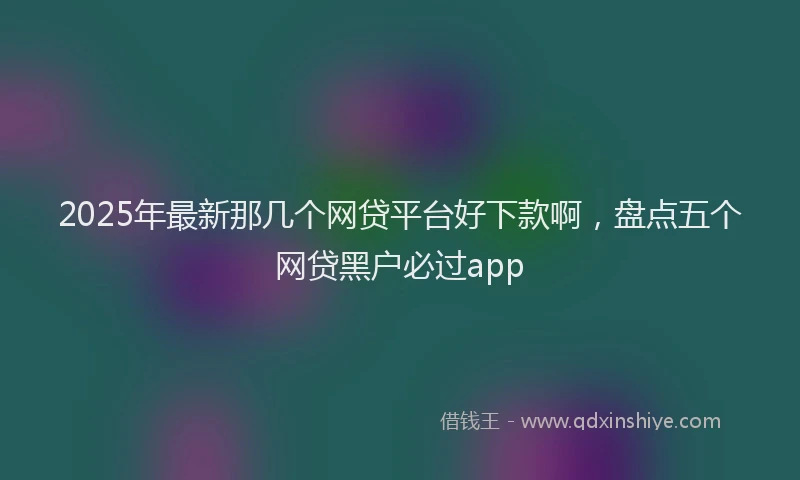 2025年最新那几个网贷平台好下款啊，盘点五个网贷黑户必过app