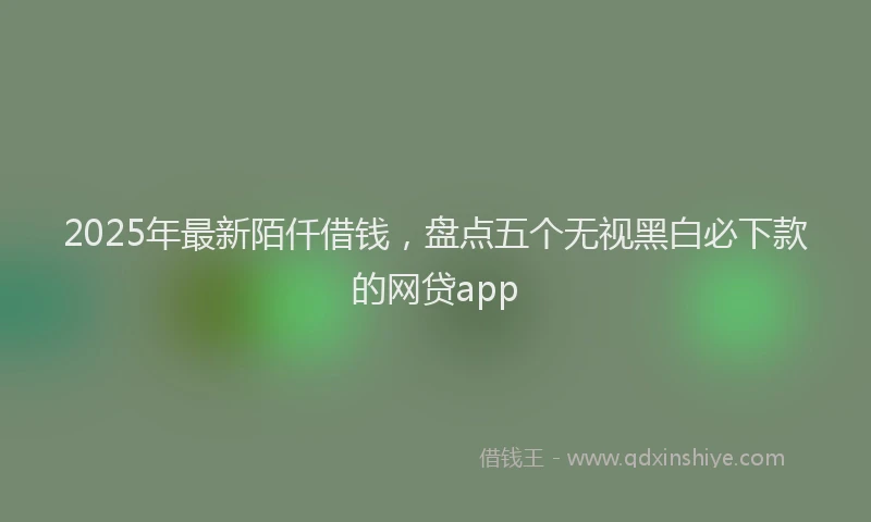 2025年最新陌仟借钱，盘点五个无视黑白必下款的网贷app