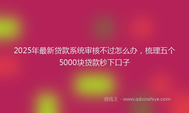 2025年最新贷款系统审核不过怎么办，梳理五个5000块贷款秒下口子