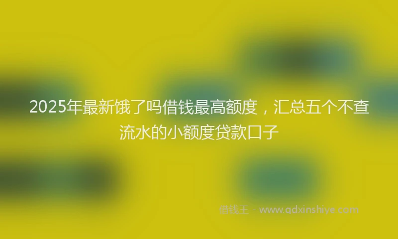 2025年最新饿了吗借钱最高额度，汇总五个不查流水的小额度贷款口子