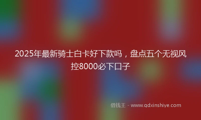 2025年最新骑士白卡好下款吗，盘点五个无视风控8000必下口子
