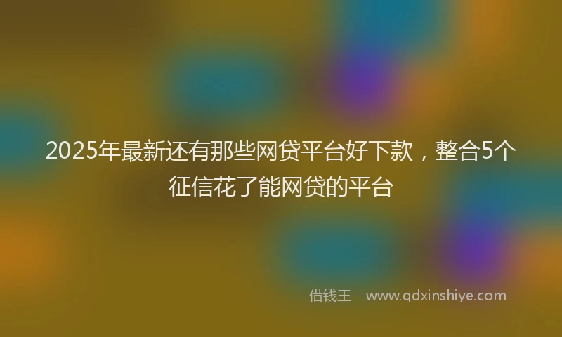 2025年最新还有那些网贷平台好下款，整合5个征信花了能网贷的平台