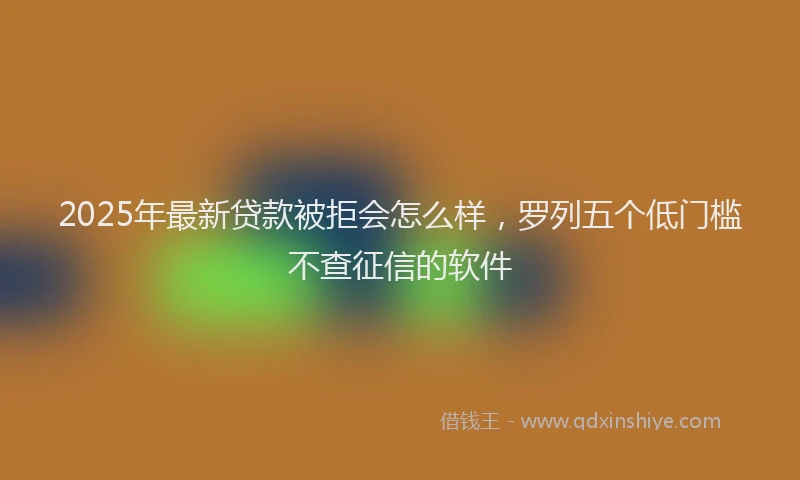 2025年最新贷款被拒会怎么样，罗列五个低门槛不查征信的软件