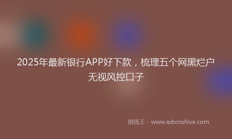 2025年最新银行APP好下款，梳理五个网黑烂户无视风控口子