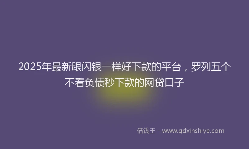 2025年最新跟闪银一样好下款的平台，罗列五个不看负债秒下款的网贷口子