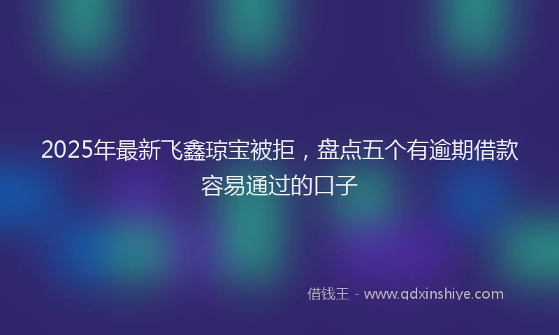 2025年最新飞鑫琼宝被拒，盘点五个有逾期借款容易通过的口子
