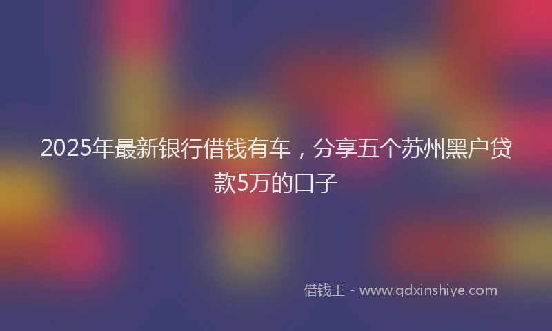 2025年最新银行借钱有车，分享五个苏州黑户贷款5万的口子