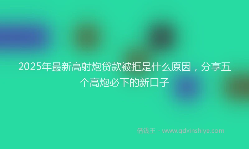 2025年最新高射炮贷款被拒是什么原因，分享五个高炮必下的新口子