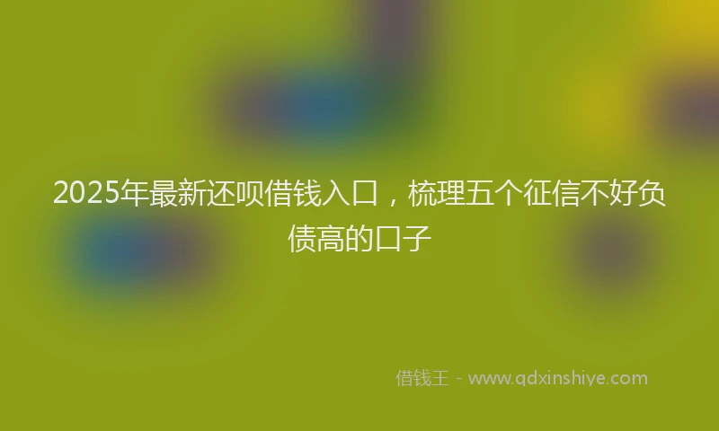 2025年最新还呗借钱入口，梳理五个征信不好负债高的口子