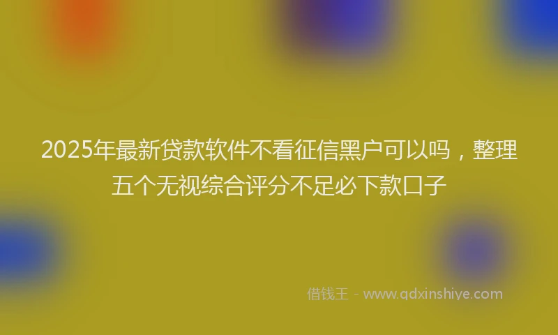 2025年最新贷款软件不看征信黑户可以吗,整理五个无视综合评分不足必下款口子
