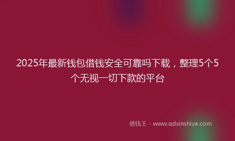 2025年最新钱包借钱安全可靠吗下载，整理5个5个无视一切下款的平台