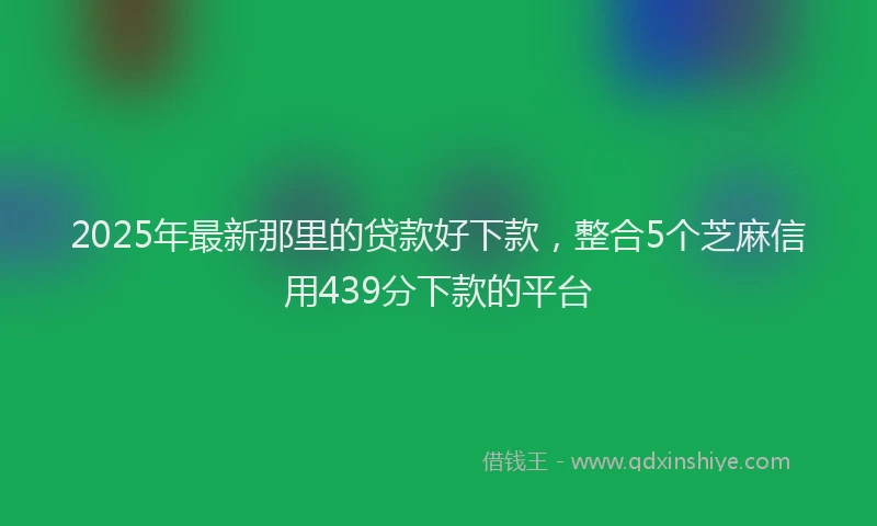2025年最新那里的贷款好下款，整合5个芝麻信用439分下款的平台