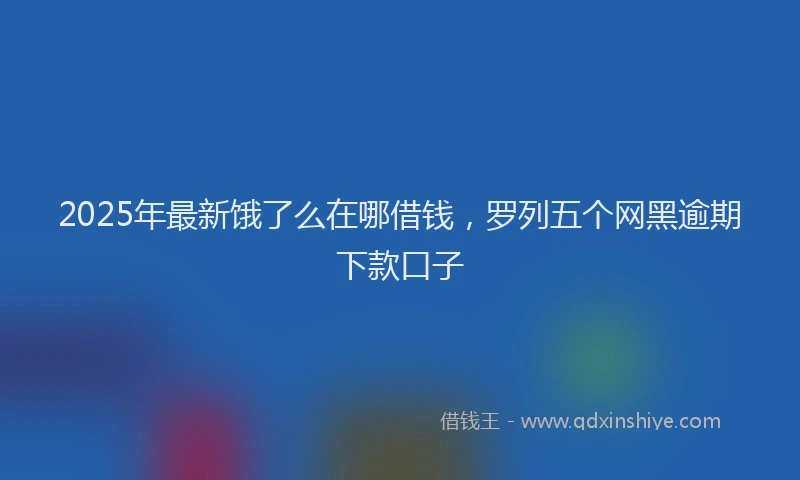 2025年最新饿了么在哪借钱，罗列五个网黑逾期下款口子