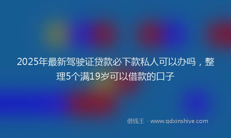 2025年最新驾驶证贷款必下款私人可以办吗，整理5个满19岁可以借款的口子