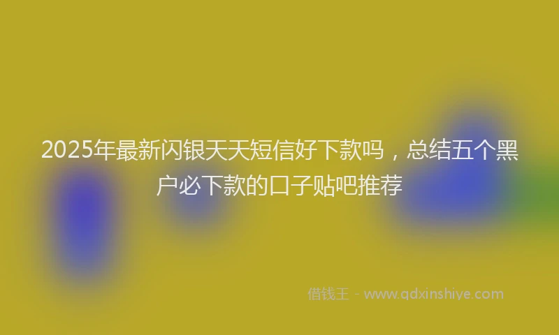 2025年最新闪银天天短信好下款吗,总结五个黑户必下款的口子贴吧推荐
