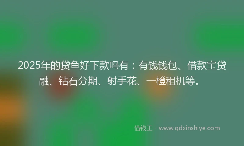 2025年的贷鱼好下款吗有：有钱钱包、借款宝贷融、钻石分期、射手花、一橙租机等。