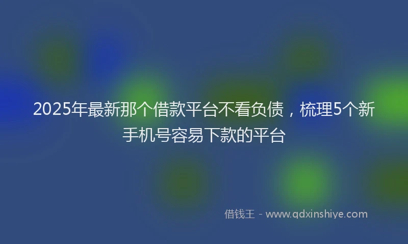 2025年最新那个借款平台不看负债，梳理5个新手机号容易下款的平台