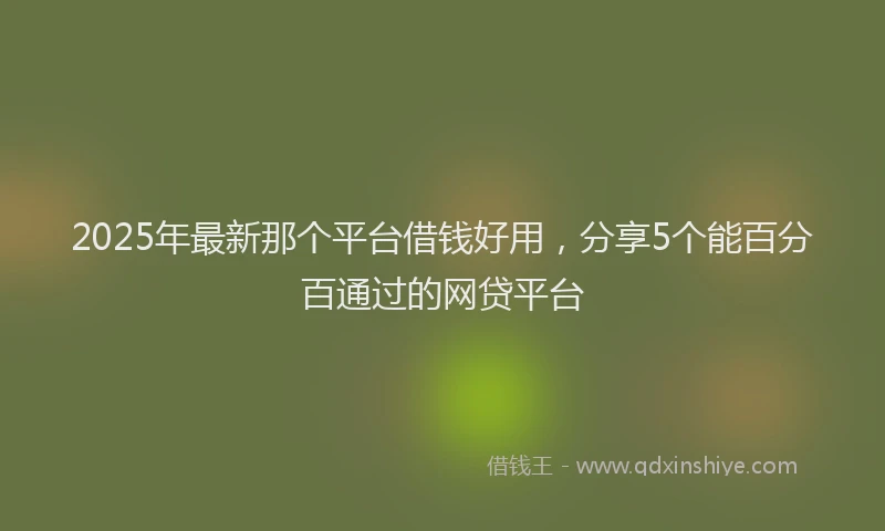 2025年最新那个平台借钱好用，分享5个能百分百通过的网贷平台