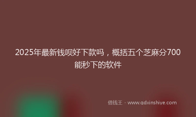 2025年最新钱呗好下款吗，概括五个芝麻分700能秒下的软件