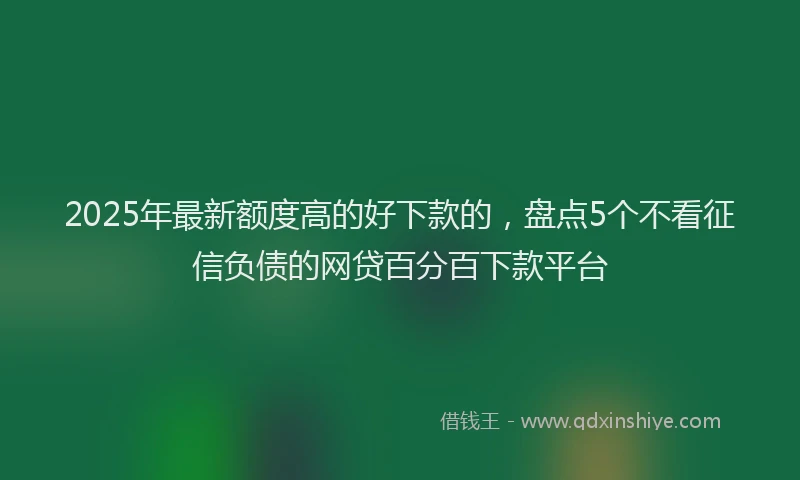 2025年最新额度高的好下款的，盘点5个不看征信负债的网贷百分百下款平台