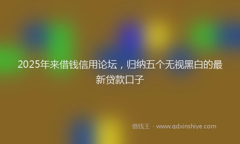2025年来借钱信用论坛，归纳五个无视黑白的最新贷款口子