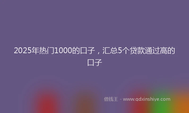2025年热门1000的口子，汇总5个贷款通过高的口子
