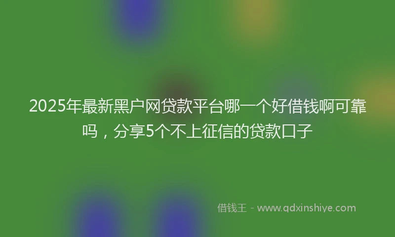 2025年最新黑户网贷款平台哪一个好借钱啊可靠吗，分享5个不上征信的贷款口子