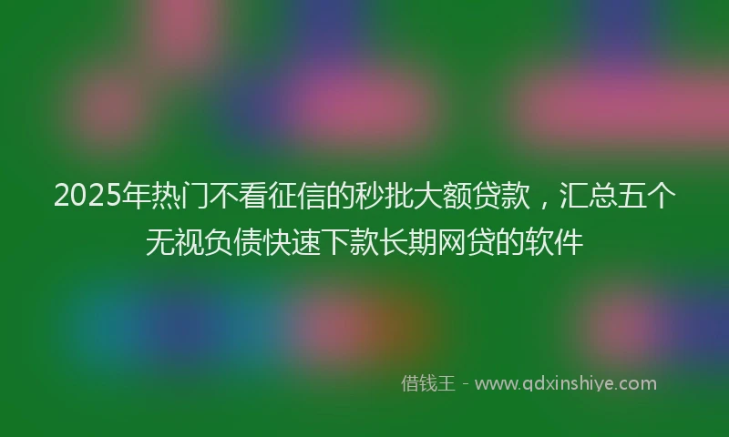 2025年热门不看征信的秒批大额贷款，汇总五个无视负债快速下款长期网贷的软件