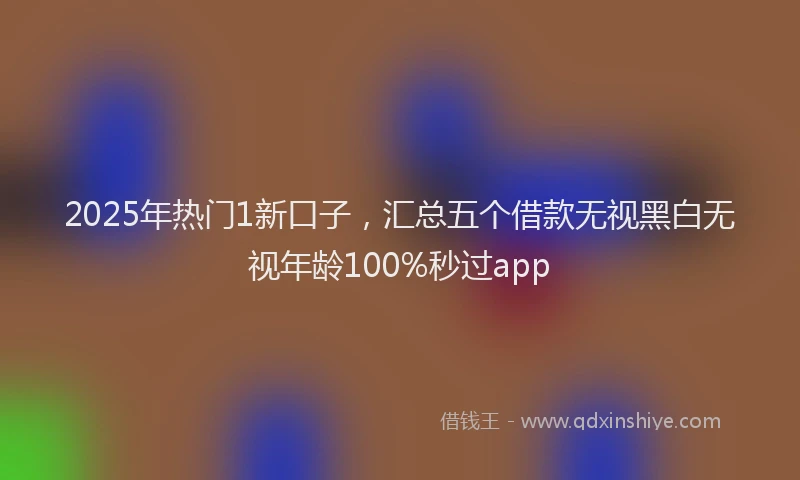 2025年热门1新口子，汇总五个借款无视黑白无视年龄100%秒过app