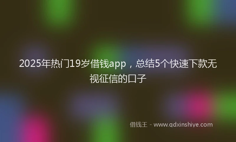 2025年热门19岁借钱app，总结5个快速下款无视征信的口子