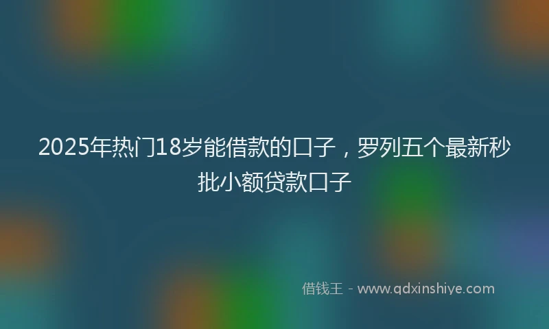 2025年热门18岁能借款的口子，罗列五个最新秒批小额贷款口子