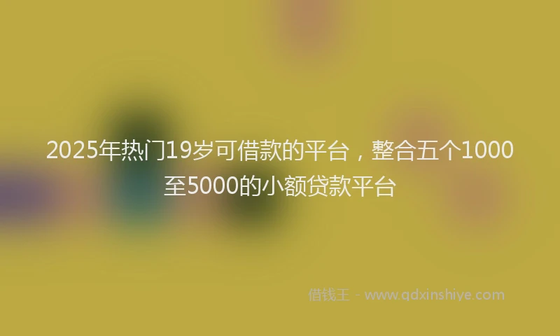 2025年热门19岁可借款的平台，整合五个1000至5000的小额贷款平台