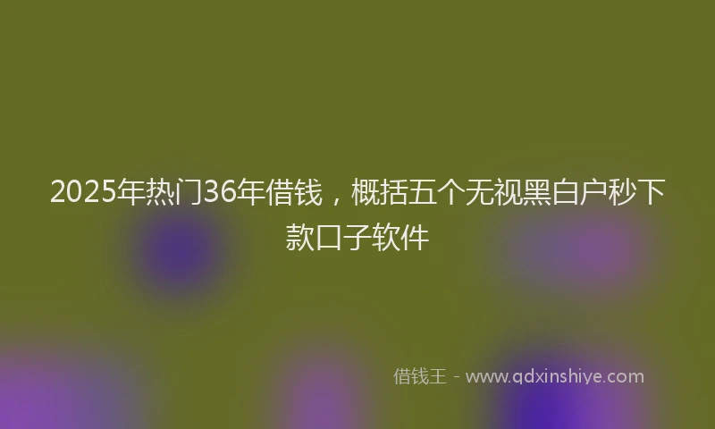 2025年热门36年借钱，概括五个无视黑白户秒下款口子软件