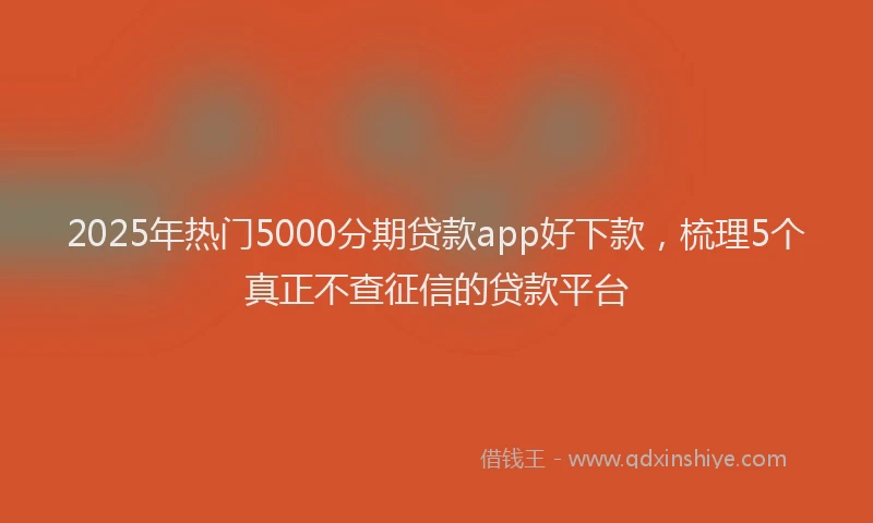 2025年热门5000分期贷款app好下款，梳理5个真正不查征信的贷款平台