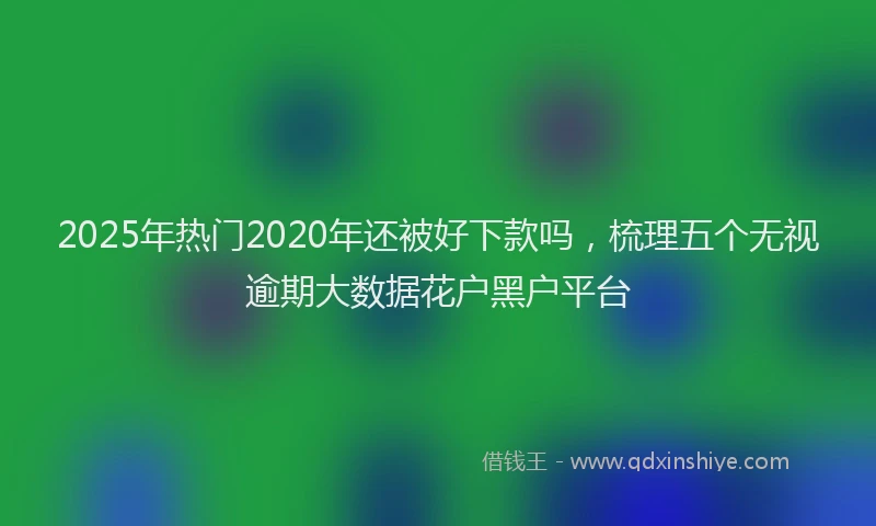 2025年热门2020年还被好下款吗，梳理五个无视逾期大数据花户黑户平台