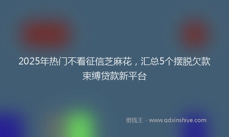 2025年热门不看征信芝麻花，汇总5个摆脱欠款束缚贷款新平台