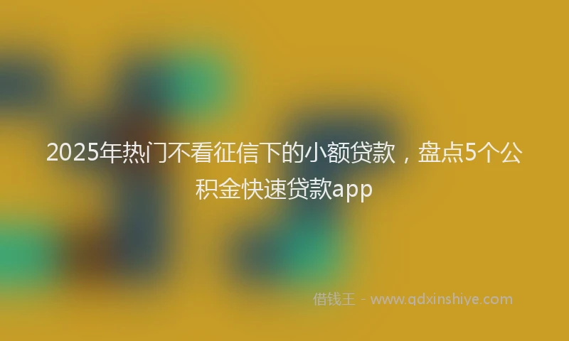 2025年热门不看征信下的小额贷款，盘点5个公积金快速贷款app