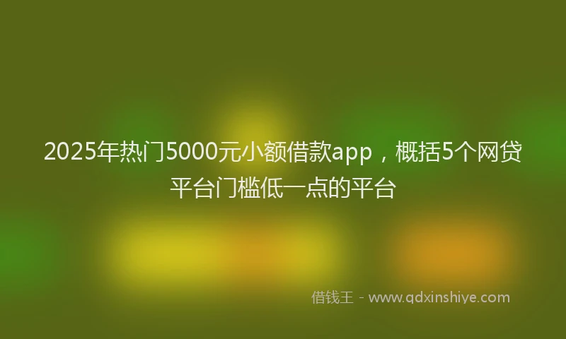 2025年热门5000元小额借款app，概括5个网贷平台门槛低一点的平台