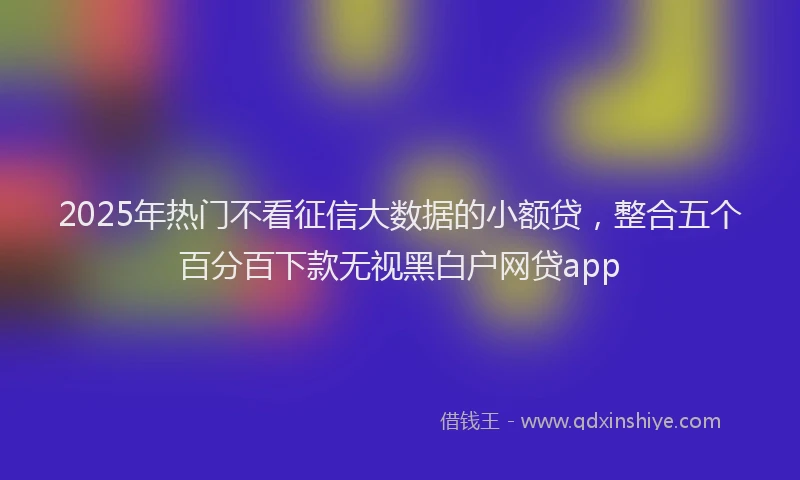 2025年热门不看征信大数据的小额贷，整合五个百分百下款无视黑白户网贷app
